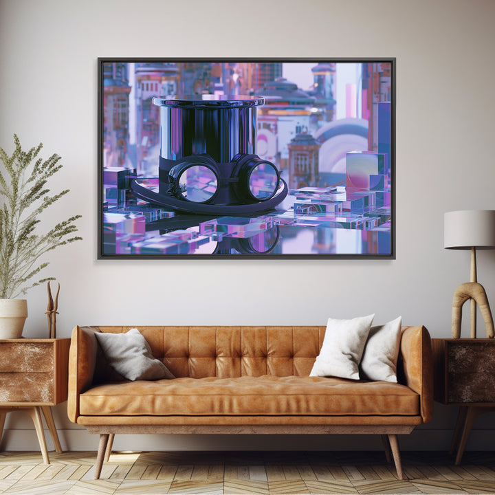Top Hat and Goggles Still Life Canvas Print, Steampunk Art, Room Decor, Living Room Decor, Fine Art, Mechanic, Original Art, STE-3x2-56