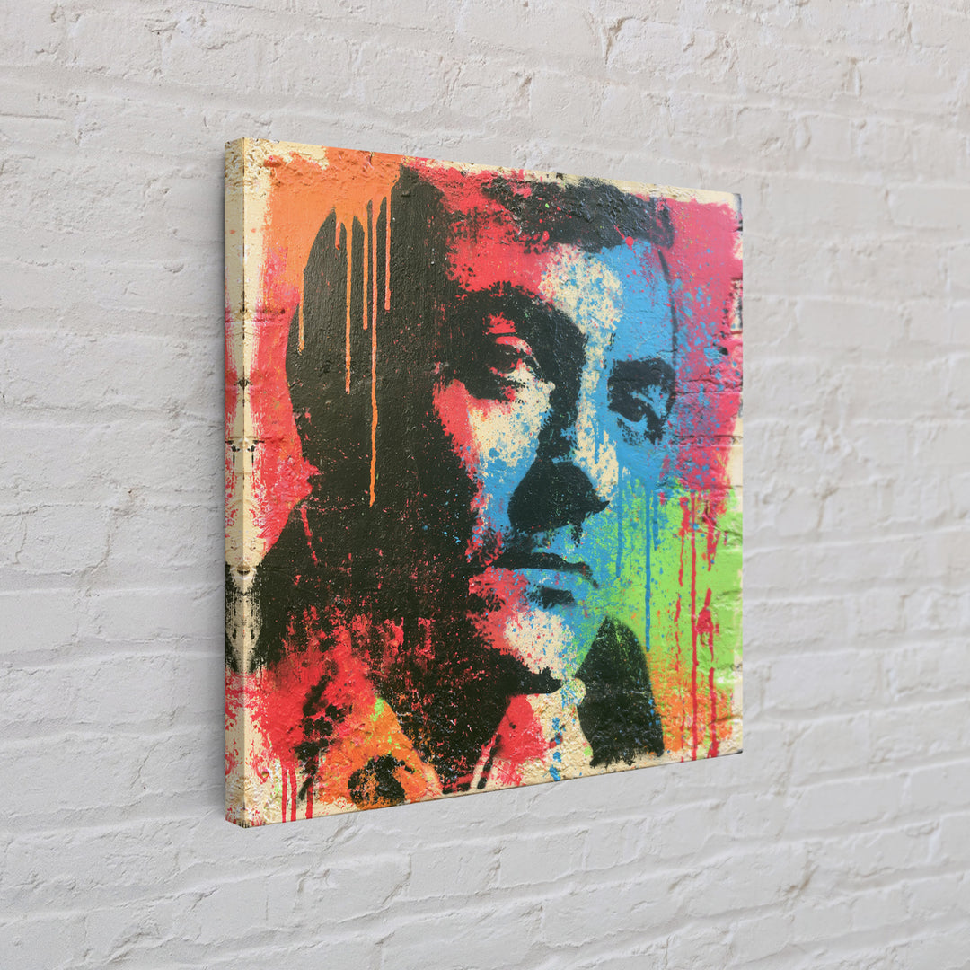 Bold Stencil Portrait Canvas Print, Street Art, Art Print, Living Room Decor, Oil Painting, Urban, Original Painting, STR-1x1-49