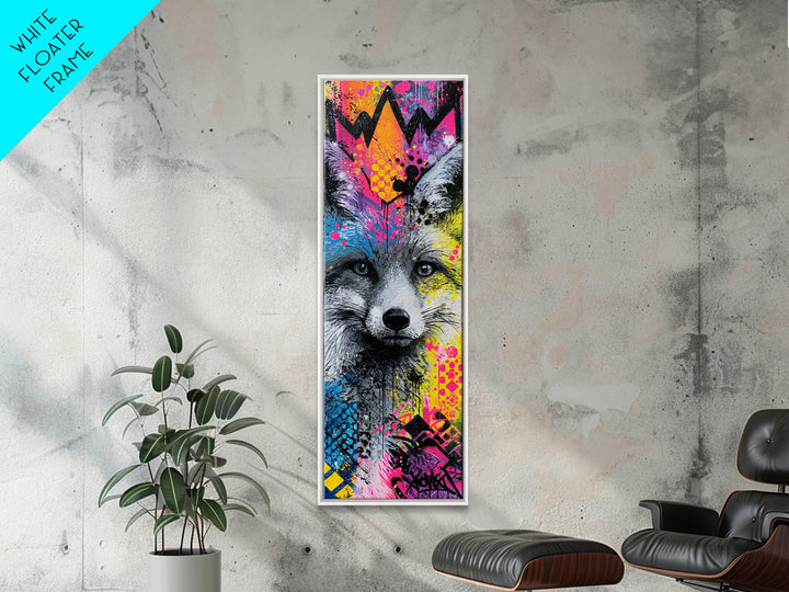 Urban Fox Wearing a Crown of Spray Canvas Print, Street Art, Gallery Decor, Living Room Decor, Fine Art, Urban, Wall Art, STR-1x3-38