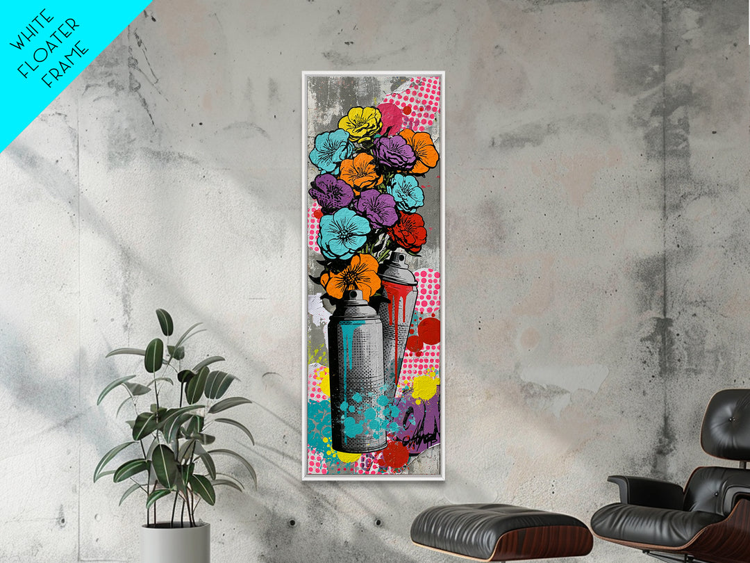 Spray Can Bouquet Canvas Print, Street Art, Anime Art, Living Room Decor, Abstract Art, Urban, Art Print, Textured Painting, STR-1x3-51