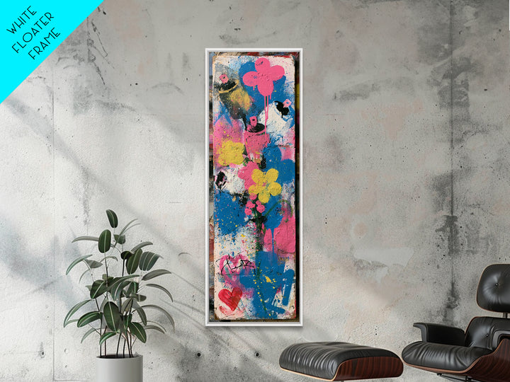 Spray Can Bouquet Framed Canvas Print, Street Art, Neutral Decor, Living Room Decor, Fine Art, Urban, Home Decor, Poster, STR-1x3-75