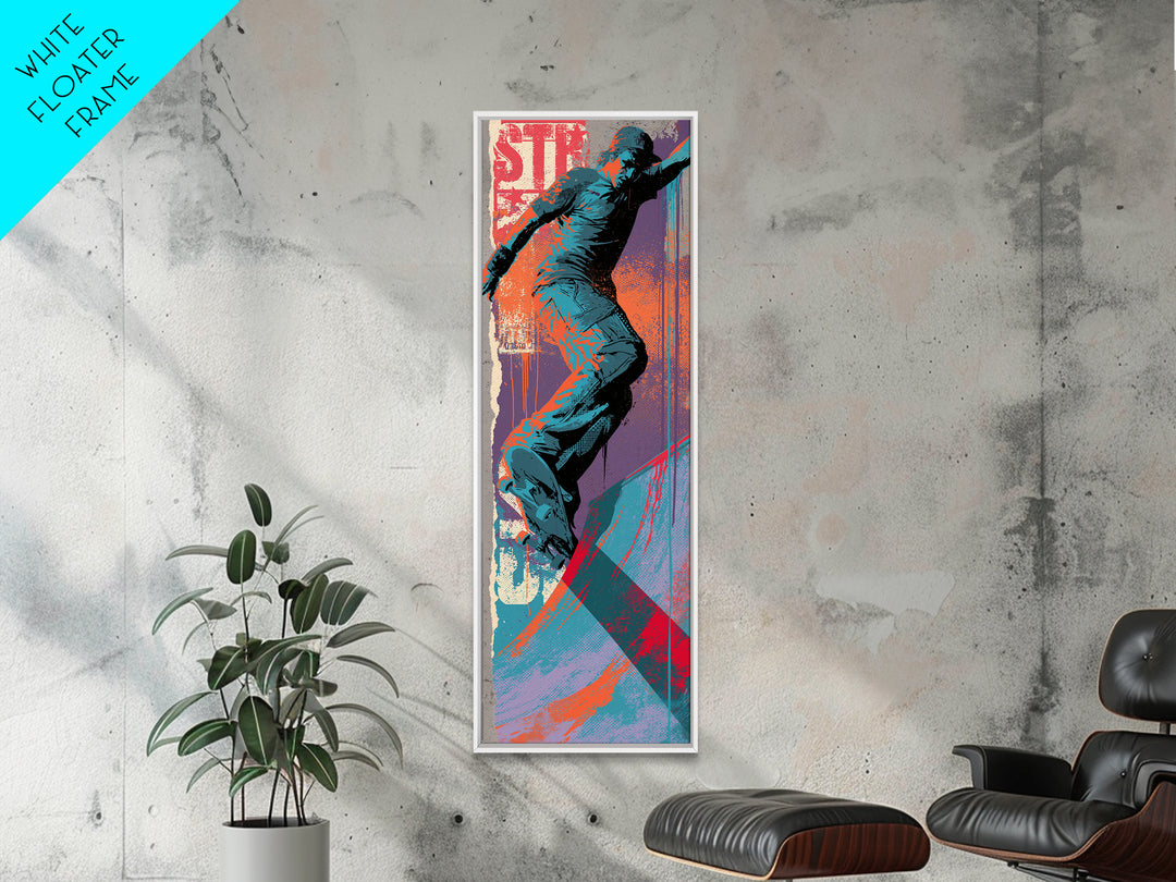 Skate Ramp Pattern Canvas Print, Street Art, Boho Decor, Living Room Decor, Oil Painting, Urban, Custom Portrait, Wall Hangings, STR-1x3-82