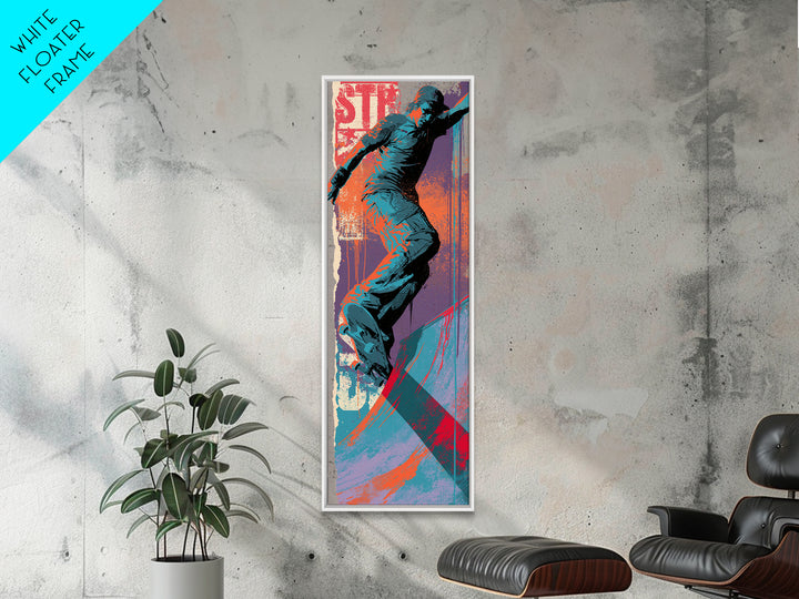 Skate Ramp Pattern Canvas Print, Street Art, Boho Decor, Living Room Decor, Oil Painting, Urban, Custom Portrait, Wall Hangings, STR-1x3-82