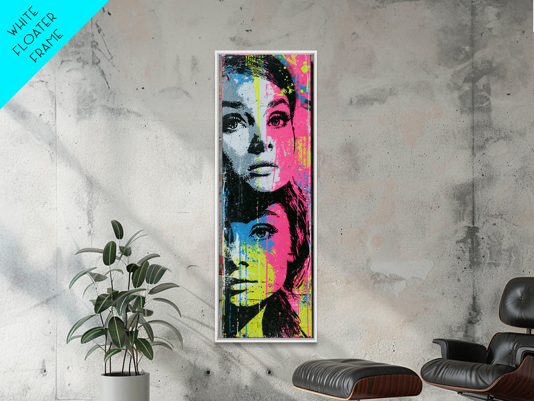 Bold Stencil Portrait Canvas Print, Street Art, Large Wall Art, Living Room Decor, Oil Painting, Urban, Canvas Painting, STR-1x3-85