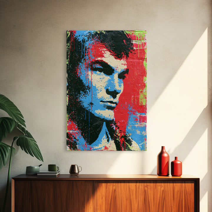 Bold Stencil Portrait Canvas Print, Street Art, Bar Art, Living Room Decor, Fine Art, Urban, Fine Art Print, Statement Artwork, STR-2x3-81