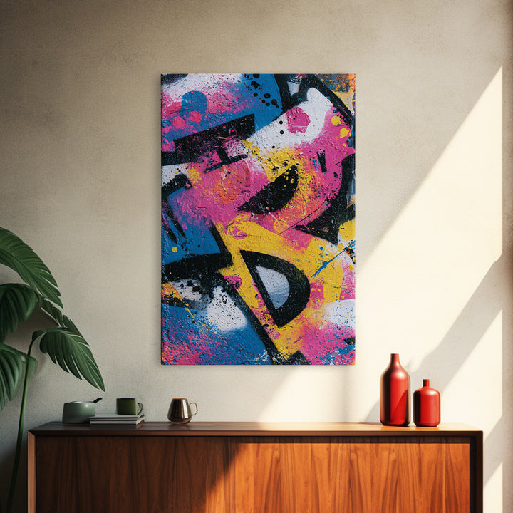 Wildstyle Arrows and Abstract Letter Forms Without Framed Canvas Print, Street Art, Modern Art, Living Room Decor, Urban, STR-2x3-97