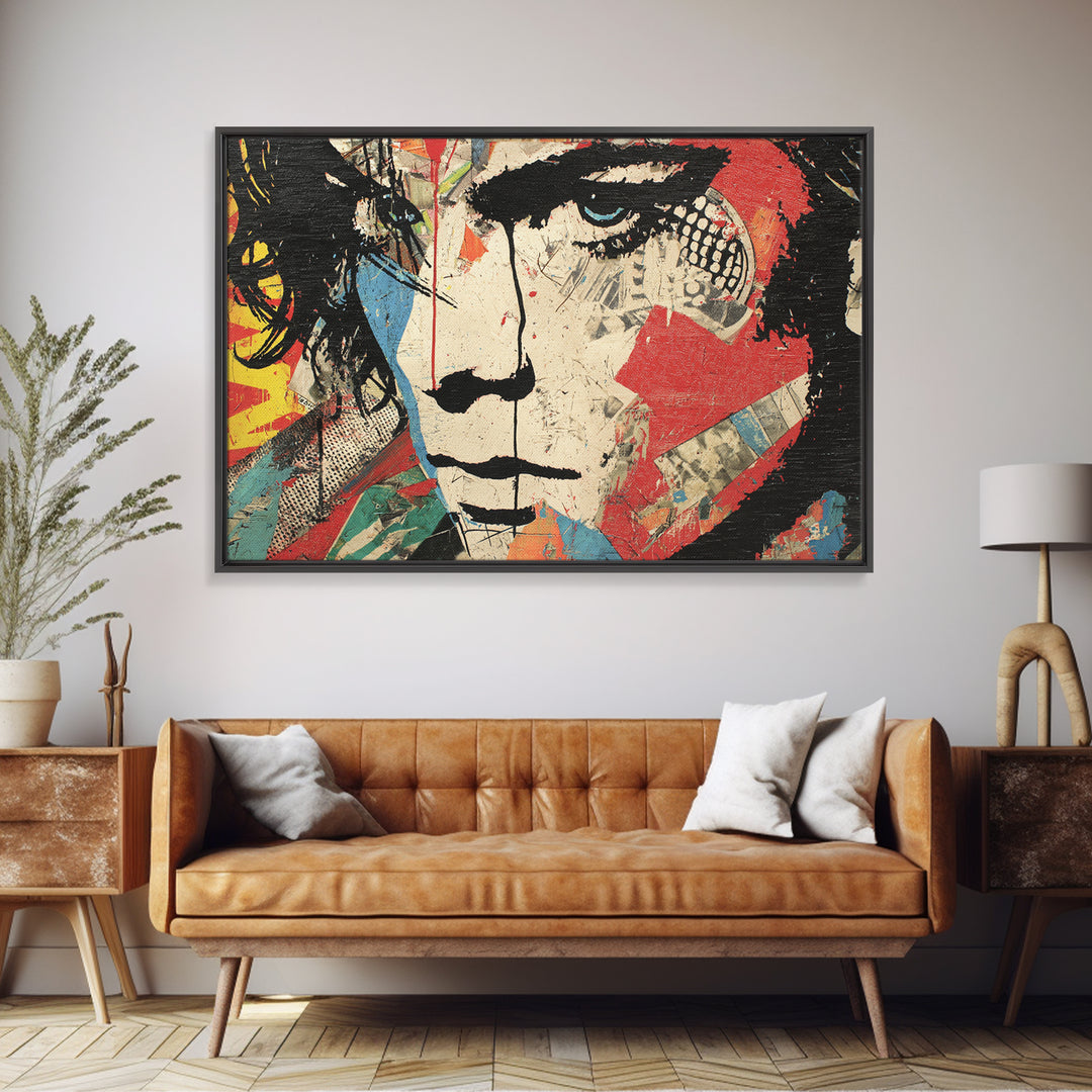 Bold Stencil Portrait Canvas Print, Street Art, Modern Decor, Living Room Decor, Fine Art, Urban, Poster, Wall Decor, STR-3x2-53