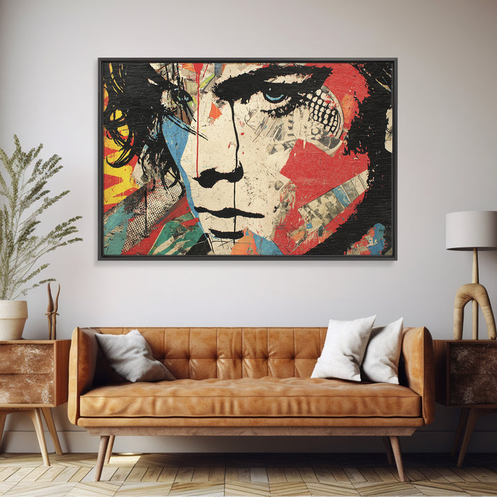 Bold Stencil Portrait Canvas Print, Street Art, Modern Decor, Living Room Decor, Fine Art, Urban, Poster, Wall Decor, STR-3x2-53