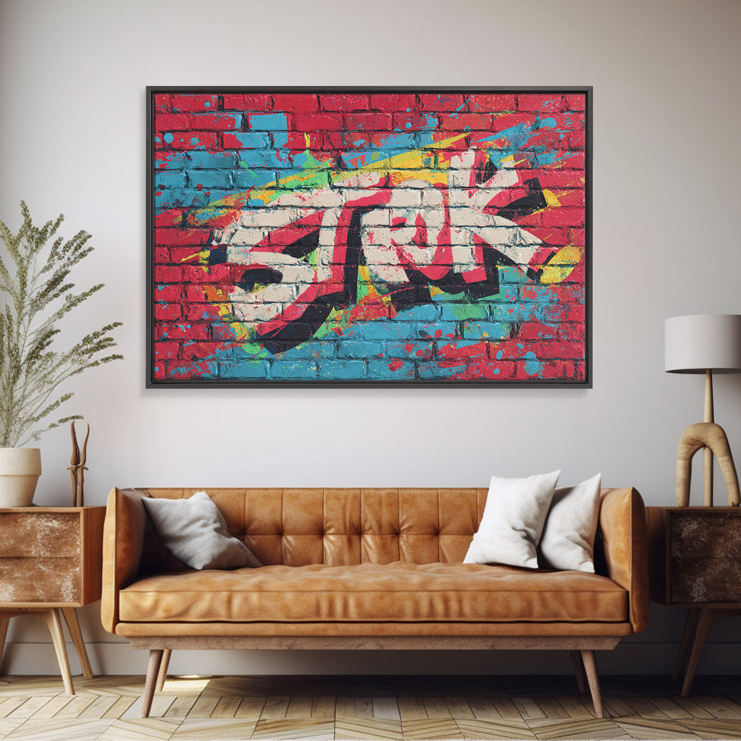 Brick Wall Texture Canvas Print, Street Art, Art Print, Living Room Decor, Abstract Art, Urban, Original Painting, STR-3x2-56