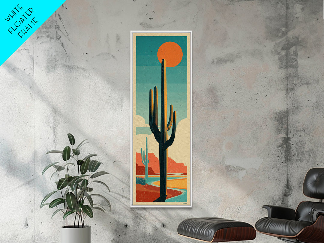 Mexico Cactus and Sun Travel Poster Canvas Print, Travel Poster(2), Modern Decor, Living Room Decor, Fine Art, Voyage, TPO-1x3-57