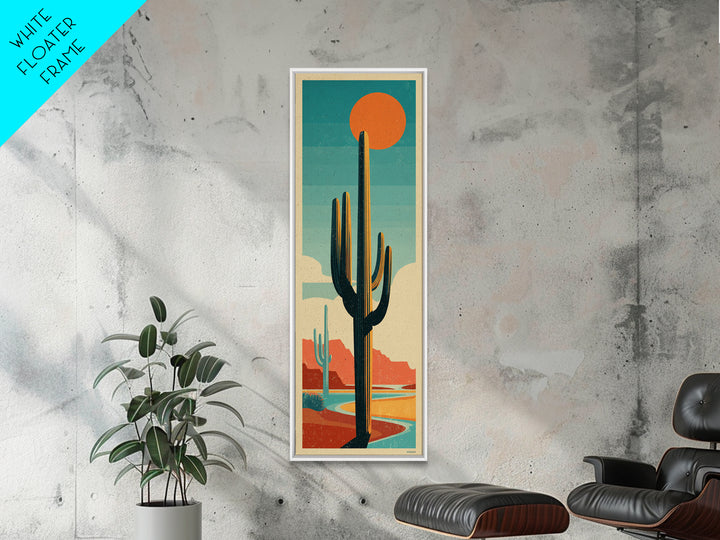 Mexico Cactus and Sun Travel Poster Canvas Print, Travel Poster(2), Modern Decor, Living Room Decor, Fine Art, Voyage, TPO-1x3-57