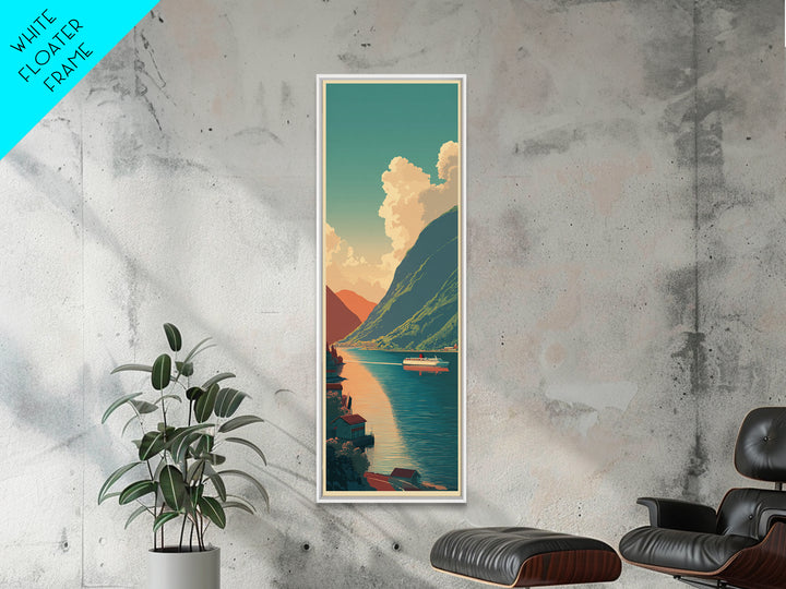 Norway Fjord Cruise Poster Framed Canvas Print, Travel Poster(2), Gallery Wall Set, Living Room Decor, Fine Art, Voyage, TPO-1x3-58