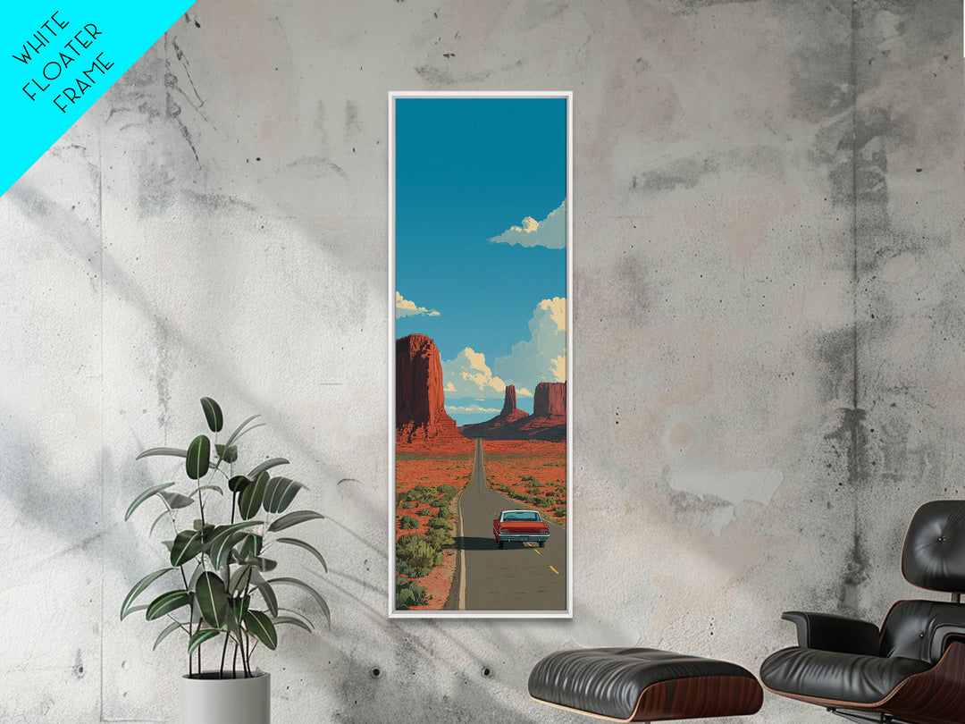 Route 66 Desert Road Canvas Print, Travel Poster(2), Travel Poster, Living Room Decor, Fine Art, Voyage, Textured Painting, TPO-1x3-99