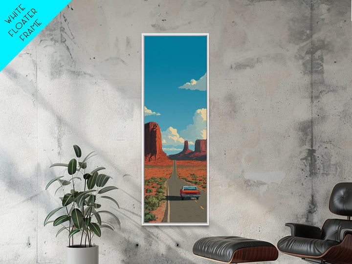 Route 66 Desert Road Canvas Print, Travel Poster(2), Travel Poster, Living Room Decor, Fine Art, Voyage, Textured Painting, TPO-1x3-99