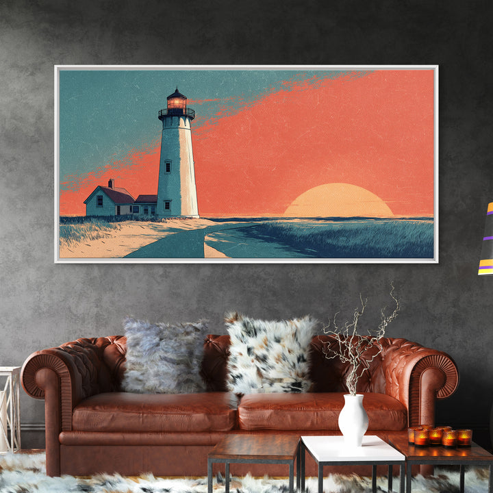 Cape Cod Lighthouse Summer Poster Canvas Print, Travel Poster(2), Room Decor, Living Room Decor, Fine Art, Voyage, Travel Gift, TPO-2x1-62