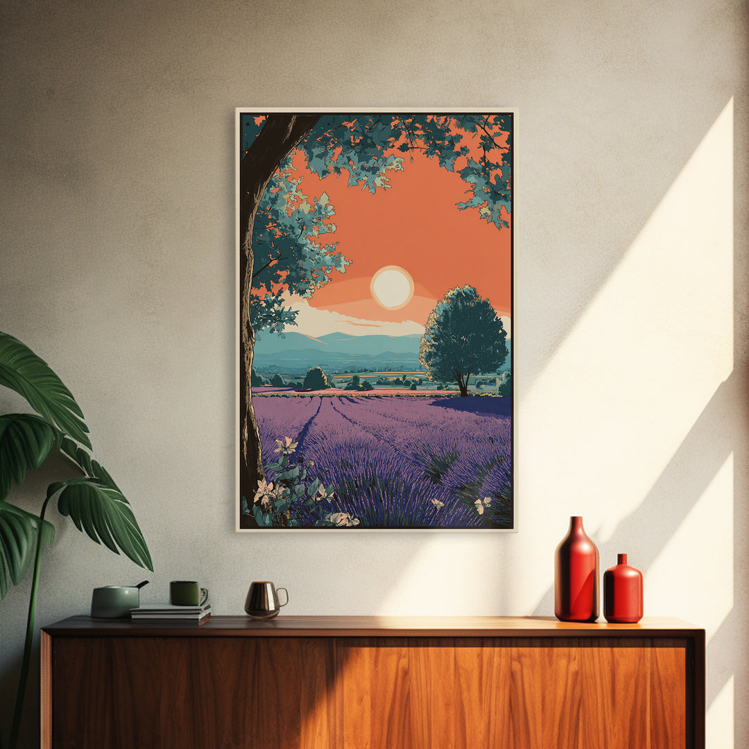 Provence Lavender Field Poster Canvas Print, Travel Poster(2), Fine Art Print, Living Room Decor, Fine Art, Voyage, Posters, TPO-2x3-31