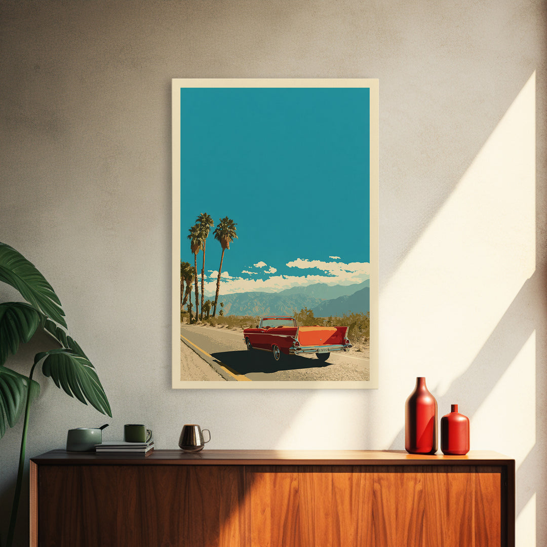Route 66 Desert Road Canvas Print, Travel Poster(2), Living Room Decor, Oil Painting, Voyage, Downloadable Prints, TPO-2x3-71
