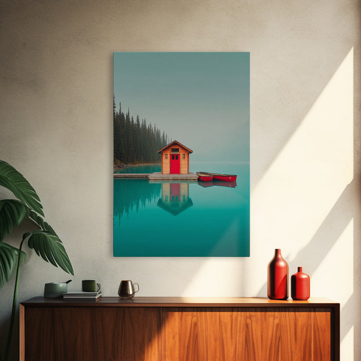 Banff Lake with Turquoise Water Canvas Print, Travel Poster(2), Set of 3 Wall Art, Living Room Decor, Fine Art, Voyage, TPO-2x3-99