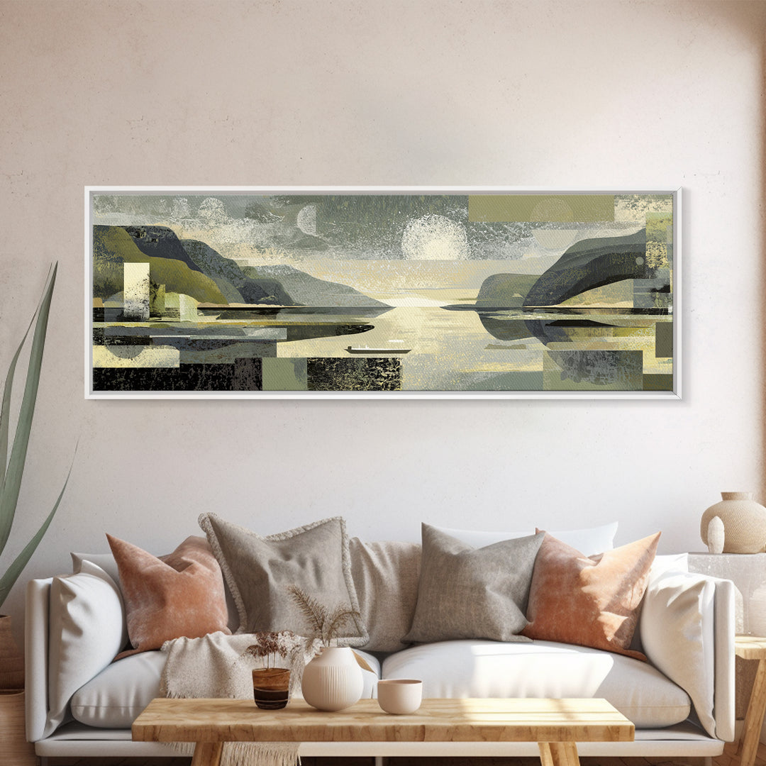 Santorini White Buildings and Cobalt Water Canvas Print, Travel Poster(2), Art Print, Living Room Decor, Fine Art, Voyage, TPO-3x1-92