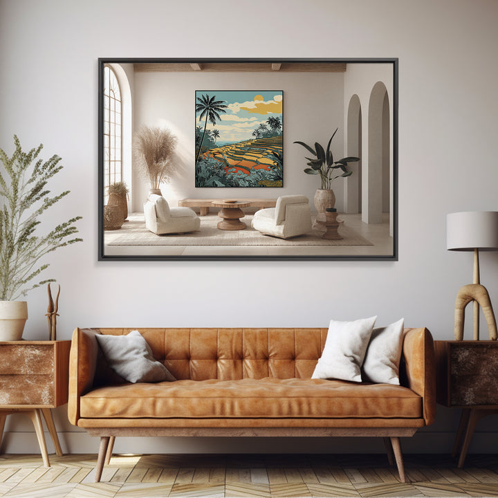 Bali Rice Terraces and Jungle Palms Canvas Print, Travel Poster(2), Poster Print, Living Room Decor, Fine Art, Voyage, TPO-3x2-17