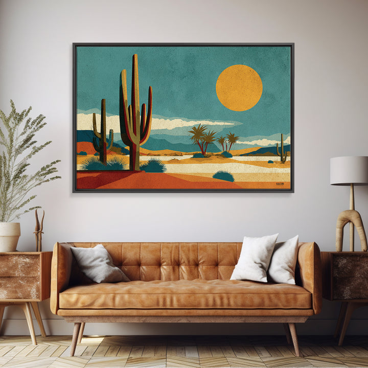 Mexico Cactus and Sun Travel Poster Canvas Print, Travel Poster(2), Map Print, Living Room Decor, Fine Art, Voyage, Boho Decor, TPO-3x2-49