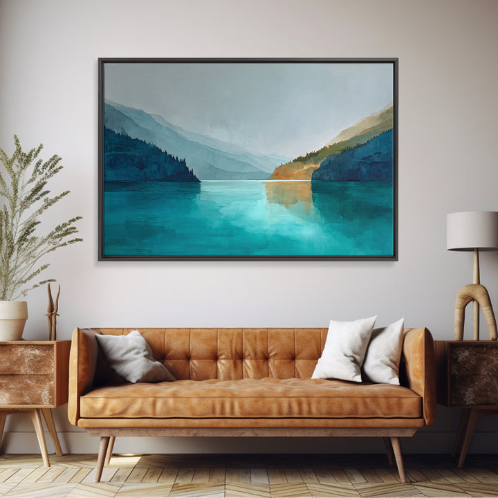 Bali Rice Terraces and Jungle Palms Framed Canvas Print, Travel Poster(2), Mid Century Wall Art, Living Room Decor, Voyage, TPO-3x2-65