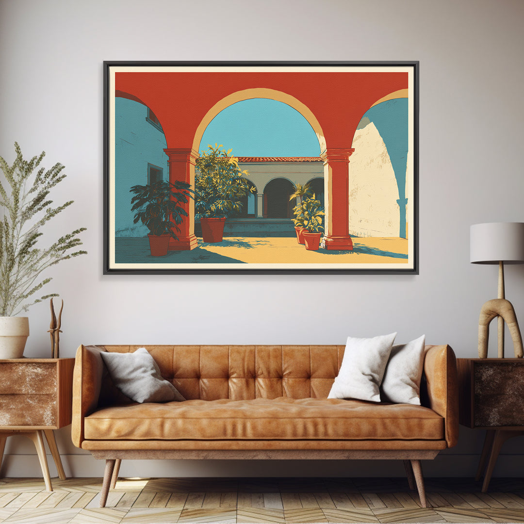 Marrakesh Arch and Tile Pattern Poster Canvas Print, Travel Poster(2), Digital Poster, Living Room Decor, Fine Art, Voyage, TPO-3x2-93