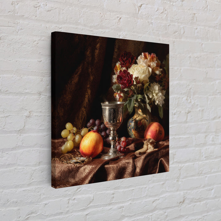 Dutch Fruit and Silver Goblet Still Life Canvas Print, Traditional Art, Pokemon Poster, Living Room Decor, Classic, Art Print, TRA-1x1-100