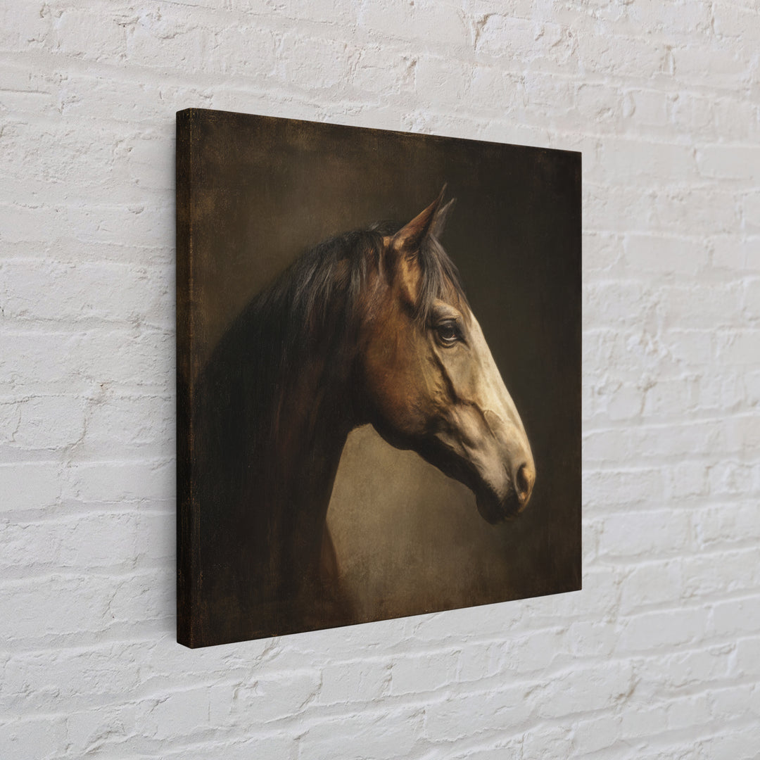 Realistic Horse Portrait Framed Canvas Print, Traditional Art, Art Commissions, Living Room Decor, Fine Art, Classic, TRA-1x1-27