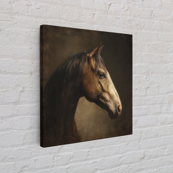 Realistic Horse Portrait Framed Canvas Print, Traditional Art, Art Commissions, Living Room Decor, Fine Art, Classic, TRA-1x1-27