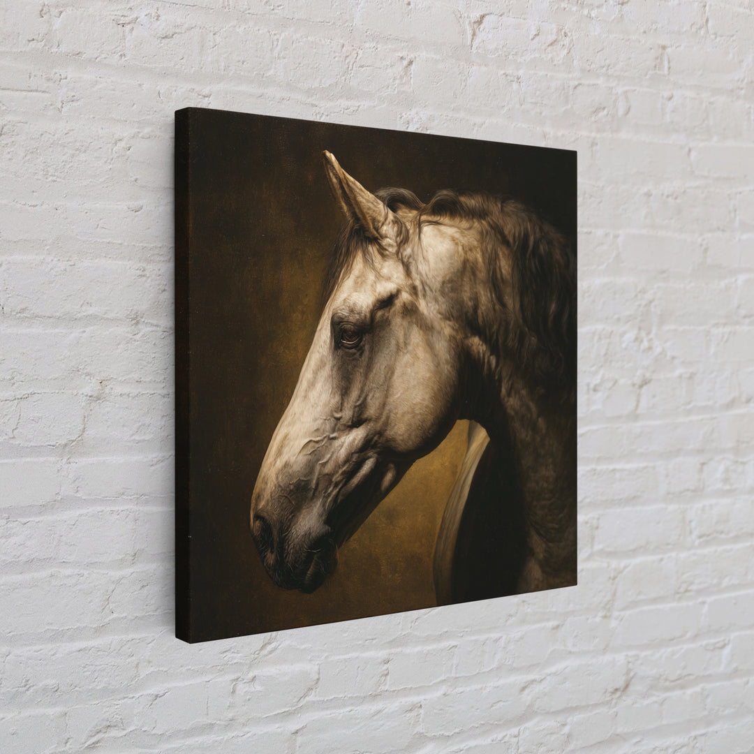 Realistic Horse Portrait Canvas Print, Traditional Art, Wall Hanging, Living Room Decor, Fine Art, Classic, Japanese Decor, TRA-1x1-3