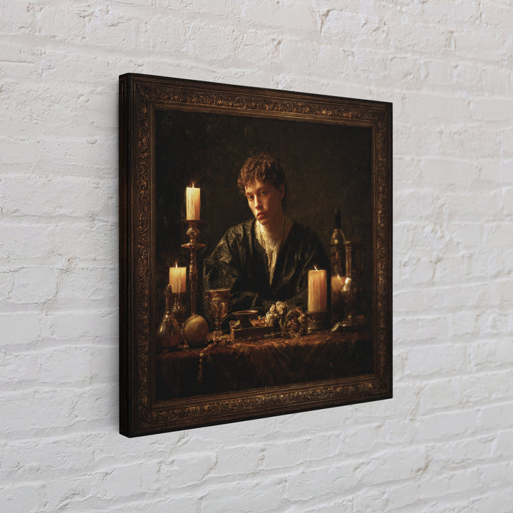 Classical Portrait with Dignified Lighting Framed Canvas Print, Traditional Art, Gallery Decor, Living Room Decor, Classic, TRA-1x1-32