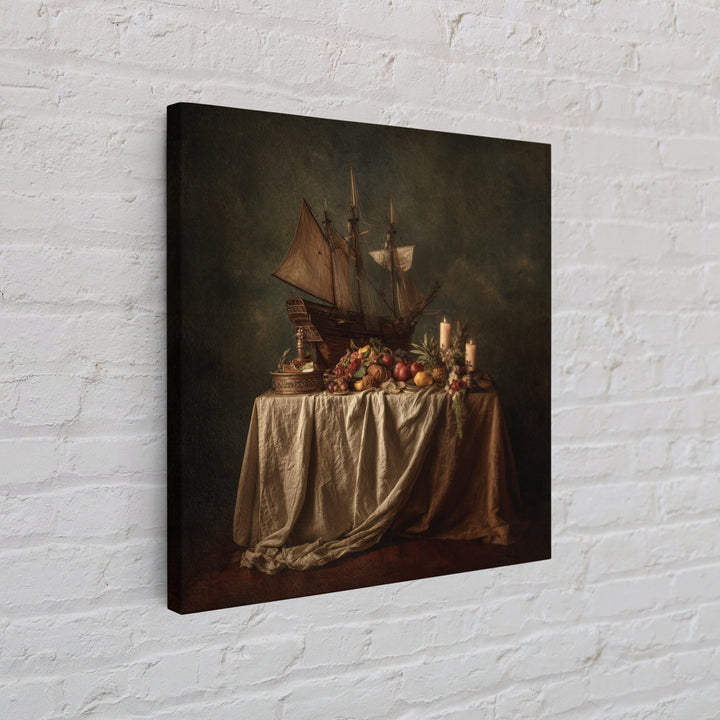 Ship at Sea Framed Canvas Print, Traditional Art, Gallery Decor, Living Room Decor, Fine Art, Classic, Wall Art, Home Decor, TRA-1x1-38