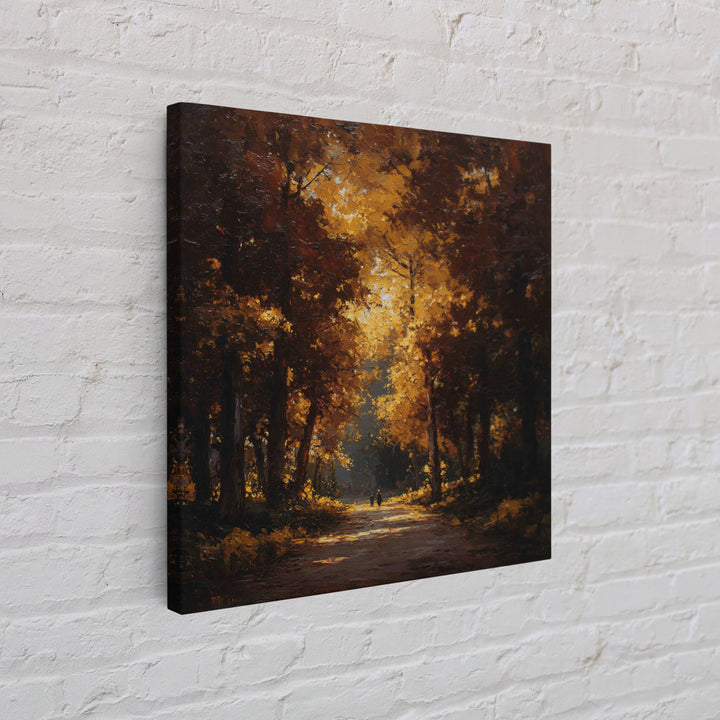 Autumn Forest Road Framed Canvas Print, Traditional Art, Room Decor, Living Room Decor, Fine Art, Classic, Digital Art, TRA-1x1-40