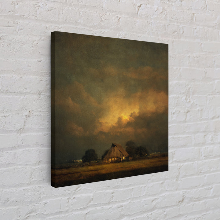 Barn and Farmland Framed Canvas Print, Traditional Art, Living Room Decor, Fine Art, Classic, Dark Art, Pokemon Poster, TRA-1x1-47