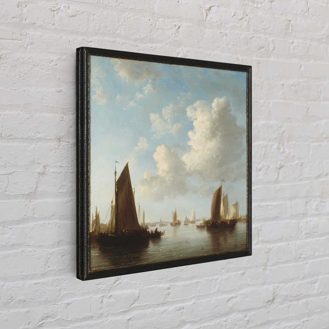 Seascape with Sailboats and Cloudy Sky Canvas Print, Traditional Art, Fine Art Print, Living Room Decor, Fine Art, Classic, TRA-1x1-5