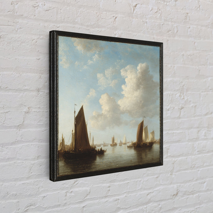 Seascape with Sailboats and Cloudy Sky Canvas Print, Traditional Art, Fine Art Print, Living Room Decor, Fine Art, Classic, TRA-1x1-5
