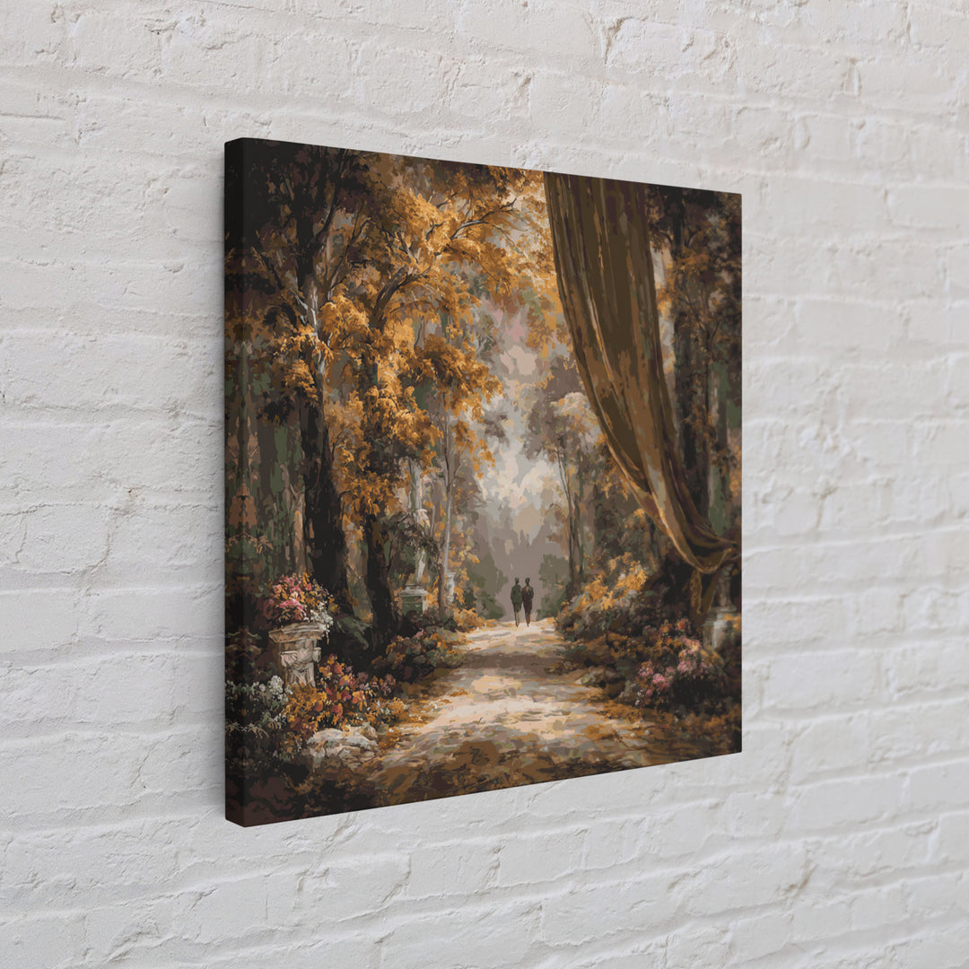 Autumn Forest Road Framed Canvas Print, Traditional Art, Japanese Art, Living Room Decor, Fine Art, Classic, Gallery Decor, TRA-1x1-64