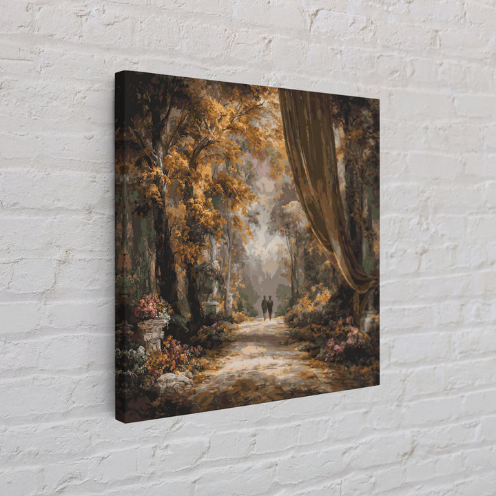 Autumn Forest Road Framed Canvas Print, Traditional Art, Japanese Art, Living Room Decor, Fine Art, Classic, Gallery Decor, TRA-1x1-64