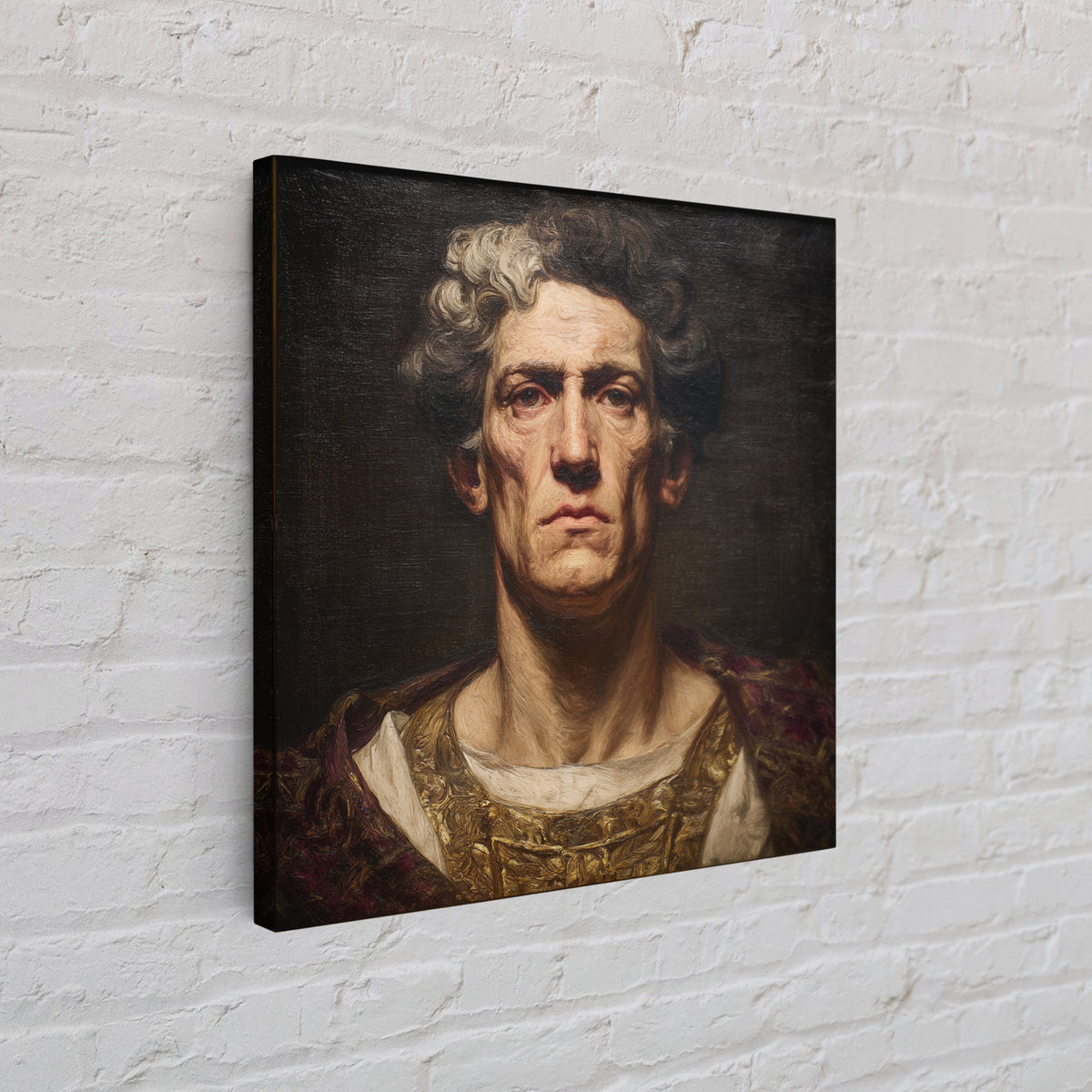 Classical Portrait with Dignified Lighting Canvas Print, Traditional Art, Fine Art Print, Living Room Decor, Classic, TRA-1x1-80