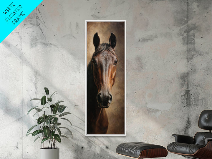 Realistic Horse Portrait Framed Canvas Print, Traditional Art, Wall Hanging, Living Room Decor, Classic, Japanese Decor, TRA-1x3-15