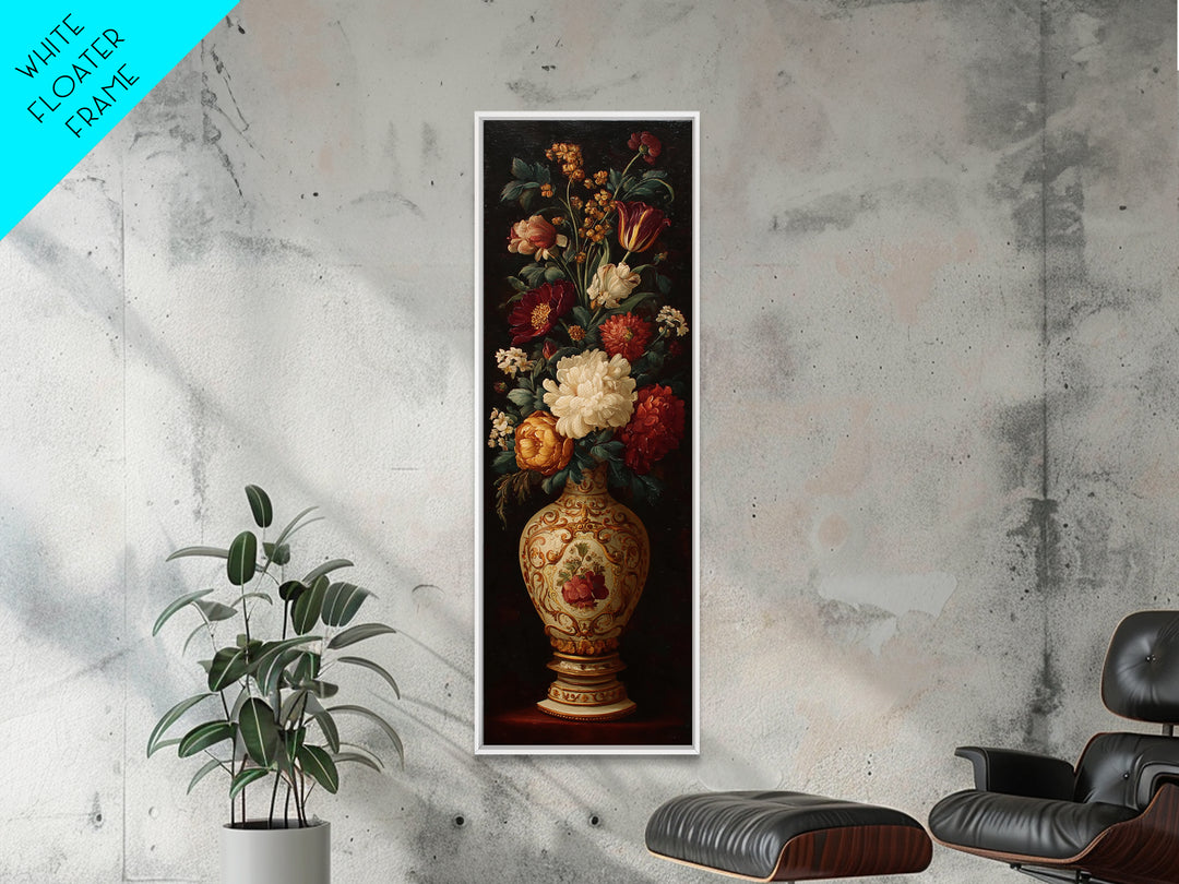 Formal Floral Still Life Canvas Print, Traditional Art, Gallery Decor, Living Room Decor, Fine Art, Classic, Wall Art, TRA-1x3-38