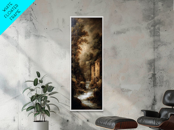 Watermill Beside a Quiet Stream Canvas Print, Traditional Art, Fine Art Print, Living Room Decor, Fine Art, Classic, Wall Decor, TRA-1x3-5
