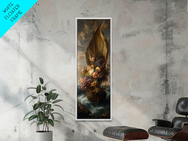 Ship at Sea Framed Canvas Print, Traditional Art, Fine Art Print, Living Room Decor, Fine Art, Classic, Wall Decor, Painting, TRA-1x3-74