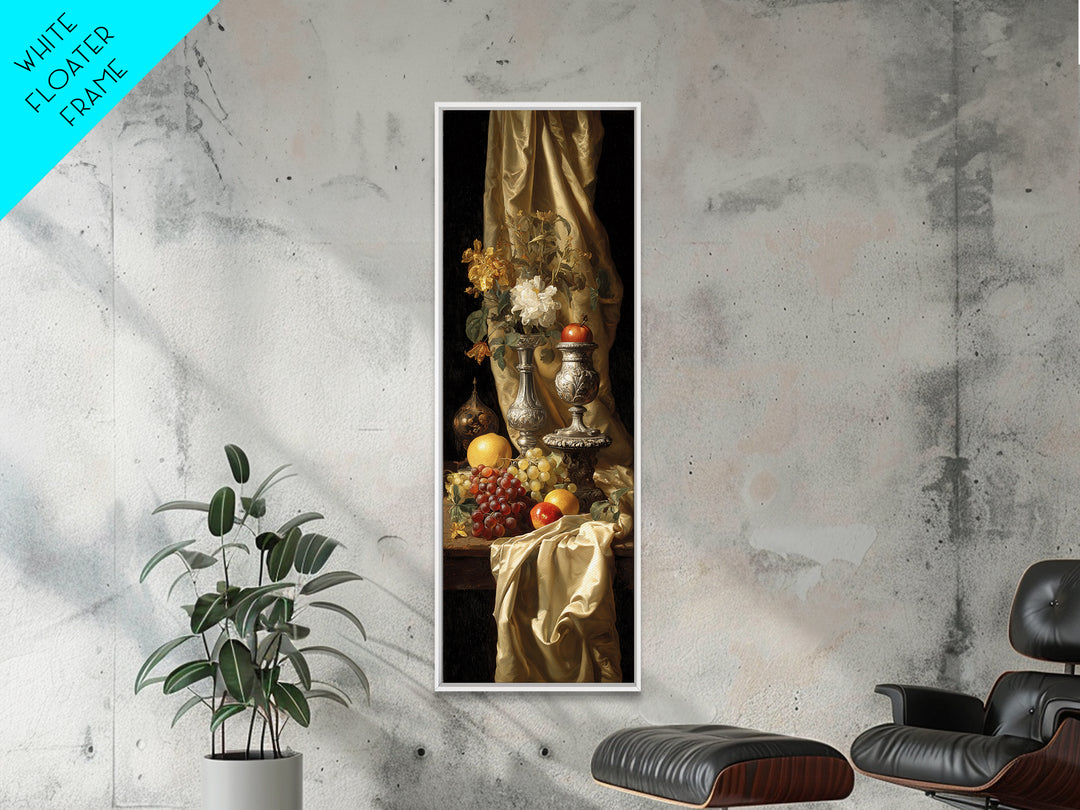 Dutch Fruit and Silver Goblet Still Life Canvas Print, Traditional Art, Japanese Decor, Living Room Decor, Fine Art, Classic, TRA-1x3-88