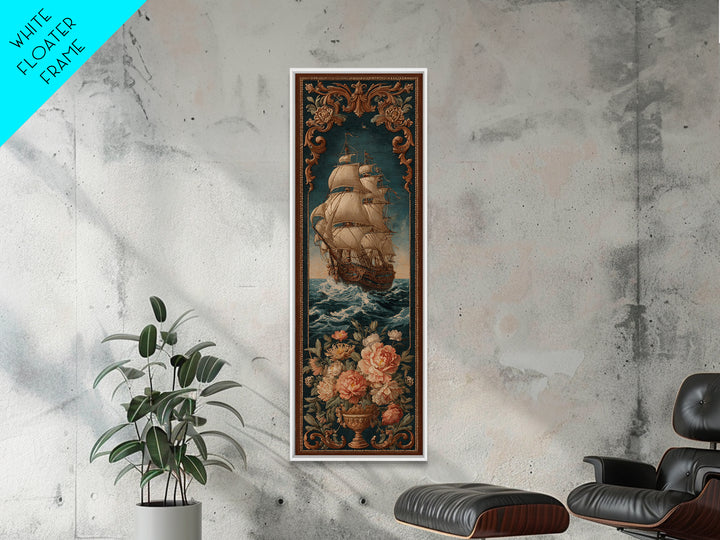 Ship at Sea Canvas Print, Traditional Art, Textured Painting, Living Room Decor, Fine Art, Classic, Art Commission, Boho, TRA-1x3-98