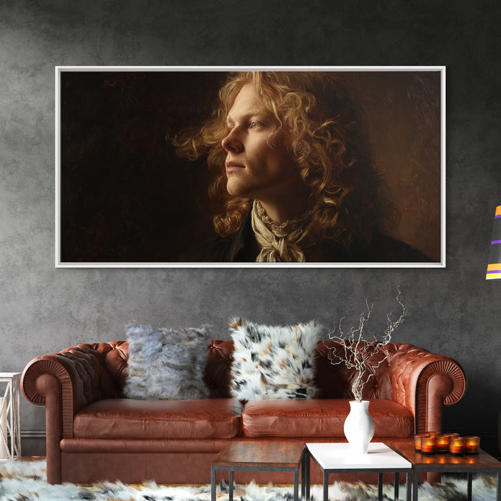 Classical Portrait with Dignified Lighting Framed Canvas Print, Traditional Art, Contemporary Art, Living Room Decor, Classic, TRA-2x1-28