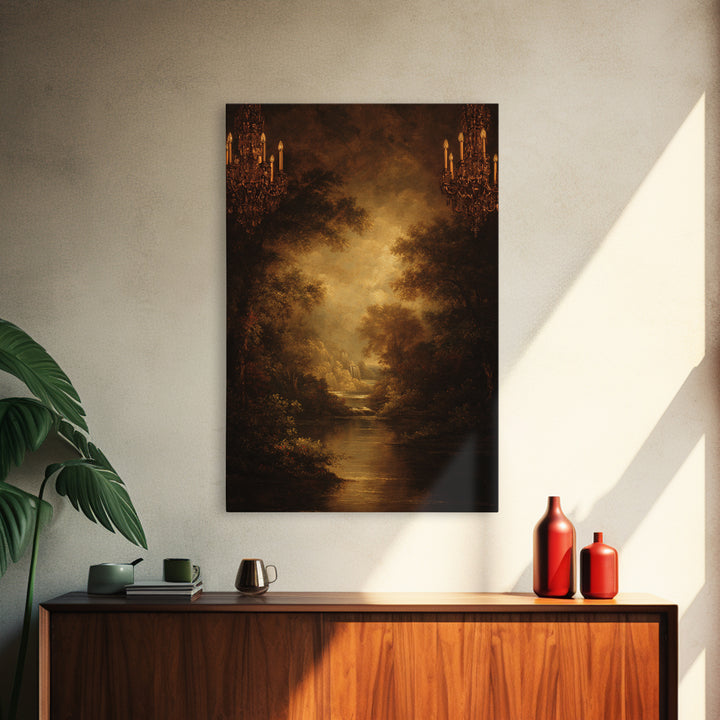 Classic Oil Painted Landscape Framed Canvas Print, Traditional Art, Printable Art, Living Room Decor, Watercolor Art, Classic, TRA-2x3-33
