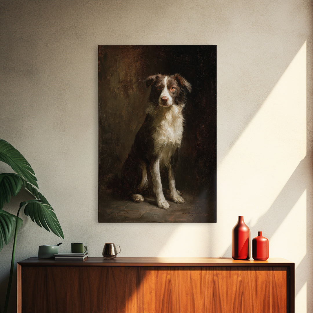 Hunting Dog Portrait Framed Canvas Print, Traditional Art, Art Commissions, Living Room Decor, Classic, Pokemon Poster, TRA-2x3-68