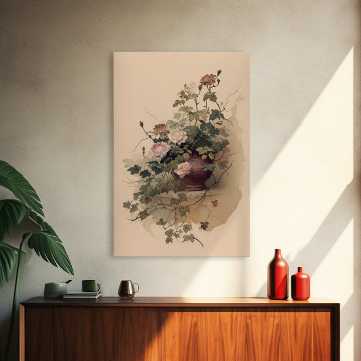 White Lilies on Dark Background Canvas Print, Traditional Art, Art Commissions, Living Room Decor, Fine Art, Classic, TRA-2x3-71